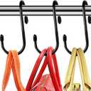HiGift 8 Pack Purse Hanger for Closet, Vinyl Coated Unique Twist Design Black Bag Hanger Hooks, 5 Inch Large Closet Rod Home Storage Hooks Purse Organizer for Hanging Handbags, Belts, Hat, Backpack