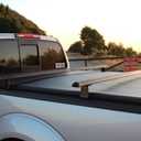 Truck Rack with Two Cross Bars and Four Brackets for Pickup Bed, Universal Aluminum Black Bar Length Adjustable from Min 49 to Max 64 Works with Tonneau Cover that Mounts on Top of Rails