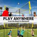 GOOX 4 Square Volleyball Net Game Set, 14 FT 4-Way Volleyball Net for Backyard Beach Lawn, Portable Four Square Volleyball Net for Adults & Youths with Vollyball, Pump, Carry Bag, 14 Feet X 6.6 Feet