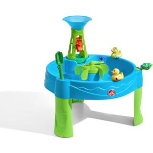 Step 2 Duck Dive Water Table, Outdoor Kids Water Sensory Table with Water Tower, Ages 18-72 Months, 5 Piece Water Toy Accessories, Multicolor