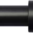 Byondeth Curtain Rods for Windows 16 to 144 Inches Adjustable Length 1 Inch Diameter Window Curtain Rod with Aluminium Finials, Black