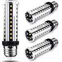 LED Corn Light Bulb 150W Equivalent 2000 Lumen 6500K Cool Daylight White 20W E26/E27 Base Non-dimmable Ceiling Fan Corn Lighting for Home Garage Warehouse Indoor LED Corn Bulbs Pack of 4