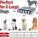 Majestic Pet Stripes Rectangle Large Dog Bed Washable – Non Slip Comfy Pet Bed – Dog Crate Bed with Removable Washable Cover – Dog Kennel Bed for Sleeping, Polyester Fiber, X-Large, Navy Blue
