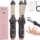 Bestauty Small Cordless Curling Iron 1 inch, Mini Dual Purpose Curler/Straightener - Rechargeable Wireless Travel Hair Curler for Short Hair (Black)