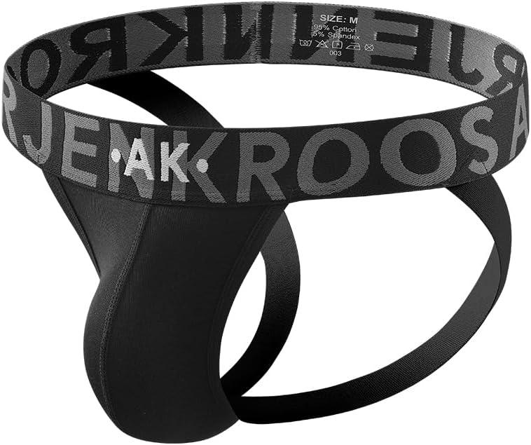 Arjen Kroos Jockstrap Athletic Supporters For Men, Cotton Workout Sport Underwear Jock Strap (L)