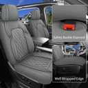 Car Seat Cover Custom Fit for Dodge Ram 1500 2500 3500 2002-2026 Faux Leather Seat Cover Set Compatible with Crew Quad Regular Cab Pickup Truck Cushions (Grey, Front Seat)