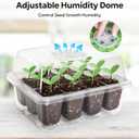 MIXC 10 Packs Seed Starter Tray Seed Starter Kit with Humidity Dome (120 Cells Total Tray) Seed Starting Trays Plant Starter Kit and Base Mini Greenhouse Germination Kit for Seeds Growing Starting