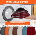 Sunsleek Chair Cushions for Dining Chairs, D-Shaped Seat Cushions with Removable Washable Cover and Ties, Chair Pads for Kitchen, Indoor Dining Room, Patio Chairs, 17'' x 16'', Set of 2, Red