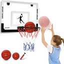 Large Basketball Hoop Indoor for Kids & Adults - 23x16 Inch Board with Over Door/Wall Mount | Includes 3 Balls & 2 Nets | All-Ages for Christmas Birthday