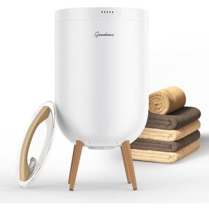 GAMOHOME Towel Warmer Luxury Heated Bucket  Bluetooth Speaker, Ambient Light & Auto Shut Off  Fits Two 40"x70" Towels, Bathrobes, Blankets  Great Gift Idea