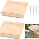 4x4 Wood Post Caps - Durable Fence & Mailbox Topper for Outdoor Decks and Fence Posts, 2-Pack (2)