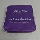 Atsuwell Cooling Ice Face Eye Mask Set for Dark Circles and Puffiness, 6 Gel Cold Packs for Face, Eyes, Soft Plush Lining Ice Pads Cold Compress, Relaxation, Cool Bag Included