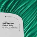BEDELITE Satin Sheets Queen Size Bed Set, Luxury Soft Dark Green Sheets for Hair and Skin, Similar to Silk Bed Sheets Set 4 Pieces with 1 Deep Pocket Fitted Sheet, 1 Flat Sheet, and 2 Pillowcases