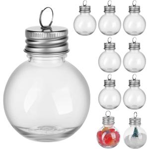 BESPORTBLE Christmas Drink Balls: 10 Pcs Fillable Booze Balls Ornament Clear Plastic Xmas Tree Hanging Ornaments for Drinks Water Candy Party Decoration, 250ML