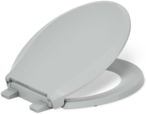 KOHLER 4639-RL-95 Cachet ReadyLatch Round Toilet Seat Soft Close, Ice Grey