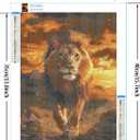 ossomo Diamond Painting Kits for Adults,DIY 5D Full Drill Lion at Sunset Diamond Art Kits Diamond Dots Pictures Perfect for Relaxation and Home Wall Decor 30x40cm