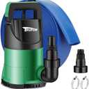 TRUPOW Sump Pump 1 HP Submersible Water Pump With 25ft. Hose Kit 3980 GPH Thermoplastic Portable Electric Utility Pump for Swimming Pool Garden Basement Tub Pond Draining