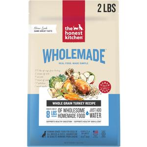 The Honest Kitchen Human Grade Wholemade Dehydrated Whole Grain Turkey Dog Food - Complete & Balanced Meal or Topper - 2 lb Bag (2 Pound (Pack of 1))