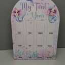 Mermaid My First Year Photo Frame, Baby's First Year Wooden Picture Frame Purple, Newborn 12 Months Milestone Memories Display Wood Board for 1st Birthday Decorations Keepsake Gift