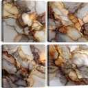 Gold Abstract Canvas Wall Art Marble Paintings Wall Decor Modern Fluid Texture Pictures for Walls Modern Home Decor Luxury Posters for Living Room Bedroom Office Artwork Decorations 12x12 4 Pcs