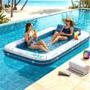 Poolsider Inflatable Tanning Pool Lounger |Large Inflatable Tanning Bed for Adults -4 in 1 Multipurpose Sunbed Tub | Pool Floats Adults