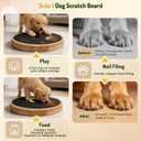 Dog Nail Scratch Board with Treat Box - Anti-Slip Rotating Dog Paw Care File Toy, Wooden Dog Scratch Pad for Nails with Adjustable Tension, Stress-Free Grooming & Enrichment for All Dogs Sizes, Black