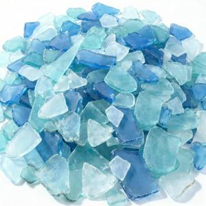Jetec 36 oz Sea Glass for Crafts Pieces Seaglass Decor Flat Frosted Sea Glass Ornaments Vase Filler Crushed for Beach Wedding Party Decor Home Aquarium DIY Craft Supplies(Blue, White, Green)