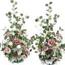 Ling's moment 41" Tall Free Standing Artificial Flowers Arrangements 2 pcs Wedding Arch Altar Stage Decorations Dusty Rose & Cream for Ceremony Reception Church Backdrop Outdoor Aisle Floral Party