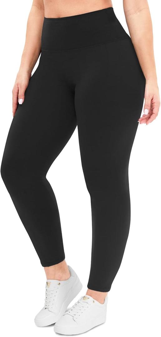 NexiEpoch Leggings for Women Plus Size-High Waisted Tummy Control Soft Capri Yoga Pants for Workout Running, 3XL