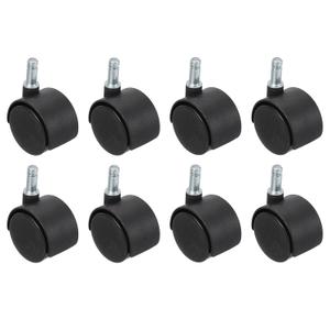 PATIKIL Office Chair Wheels Replacement 5/16", 8 Pcs Nylon Heavy Duty Office Furniture Casters Wheels with Universal Wheel for Hardwood Floor Carpet, Black(Standard Stem)