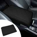 Hovom Car Center Console Armrest Pillow, 12.6"7.87"1.97" Leather Arm Rest Cover for Cars, Soft Comfortable Auto Armrest Cushion Pad, Vehicle Middle Console Cover, Car Accessories (Black)