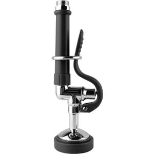Pre Rinse Sprayer Commercial Sink Sprayer Head,1.42GPM Spray Valve Dish Nozzle with Ergonomic Handle, Faucet Parts for Commercial Kitchen Faucet,Chrome FinishedBlack