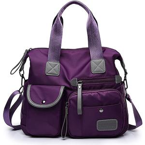 Tote Bag for Women,Multi Pockets Shoulder Handbag,Nurse Bag for Work,Large Cross body Purse,Fashion Nylon Top Handle Satchel