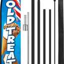 15 ft Cold Treats Ice Cream Windless Feather Banner Flag Kit Cold Treats Advertising Feather Flag Banner Signs with Pole and Ground Stake for Store Business Outside