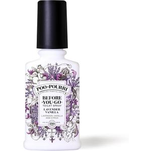 Poo-Pourri Before-You-Go Toilet Spray, Lavender Vanilla, 4 Fl Oz, Up to 200 Uses, Bathroom Odor Deodorizer, Plant-Based with Essential Oils, for Home or Work, Lavender, Vanilla and Citrus Scent