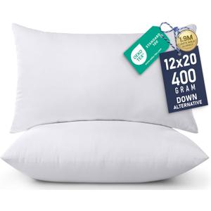 Utopia Bedding 12x20 Pillow Inserts, Set of 2, White Indoor Decorative Throw Pillows for Bed, Sofa & Couch Soft, Supportive & Fluffy Cushion Inserts