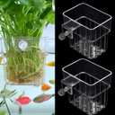 ARREBOL 2 Pack Clear Aquarium Plant Holder Top Hanging Fish Tank Plant Holders Fits up to 0.8in Tank Edges