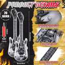 20 Pcs Inflatable Guitars 21 Inch Small Blow up Guitar with Inflator Silver Rock Instrument for Kids Birthday Rock and Roll Party Decorations Photo Booth Props