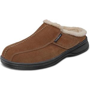 Orthofeet Men's Orthopedic Asheville Adjustable Faux Fur Lined Slipper, 13