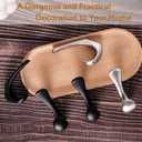 2 Pack Towel Hooks for Bathrooms Wall Mounted, Brushed Nickel Bathroom Hooks for Towels, Robe & Towel Hook for Wall, Modern Bath Towel Hook