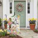 3 x CROWNED BEAUTY Easter Garden Flag He is Risen Cross Bunnies 12x18 Inch Double Sided Floral Holiday Decoration for Outdoor Lawn Yard