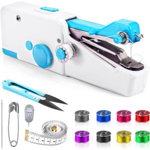 Handheld Sewing Machine, Mini Sewing Machine For Beginners, Battery And Usb Operated Pocket Sewing Machines (Blue)