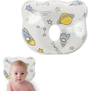 Baby Pillow,Cute Cartoon Bear Soft and Cozy Shaping Pillow, Breathable Bedding Set for Infants for Small Boys and Girls Prevent Flat Head