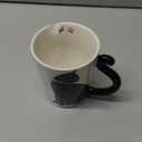 VOTUM Black Cat Coffee Mug, 12 oz Ceramic Tea Cup with Tail Handle and Paw Prints Inside  Cute Handmade Gift for Feline Lovers, Women, Men  Unique Birthday or Holiday Present (12 fluid ounces)