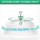 PFNRTH Rotating Squirrel Baffle for Bird Feeders,Two-Ways:Bird Feeder Dome or Baffle for Bird Feeder Pole,12" Clear Dome Rain Guard.