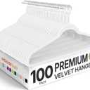 HOUSE DAY Premium Velvet Hangers 100 Pack White, Non-Slip Flocked Felt Hangers, Sturdy Clothes Hanger with 360 Rotatable Hook, Heavy Duty Durable Slim Coat Hanger for Closet Space Saving