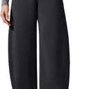 G4Free Smoofit Fleece Lined Women's Baggy Barrel Sweatpants Wide Leg Casual Pants with Pockets (Black, S)