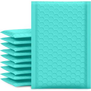 UCGOU Bubble Mailers 4x8 Inch Teal 50 Pack Usable Size 4x7 Inch Poly Padded Envelopes Small Business Mailing Packages Opaque Self Seal Adhesive Waterproof Boutique Shipping Bags for Jewelry #000