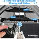 EighteenTek Catio Outdoor Cat Enclosure 3-Tier Pop up Cat Tent Playpen | Portable Kitten Catio Tower | Pet Playpen Indoor/Outdoor Cats Enclosed | Play Tents for Patio Balcony Courtyard Camping