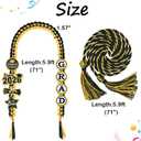 Graduation Leis 2026 and Cords, Grad Money Leis with 8 Grad Glitter Patches for Graduation Party Decorations (Black & Gold)